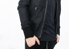 Load image into Gallery viewer, Broken Leather Bomber in Black
